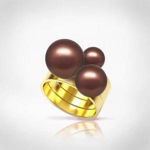 Bernadotte Jewellery Universe Velvet Brown gyűrű arany