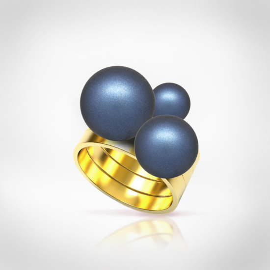 Bernadotte Jewellery Universe Irid Dark Blue gyűrű arany