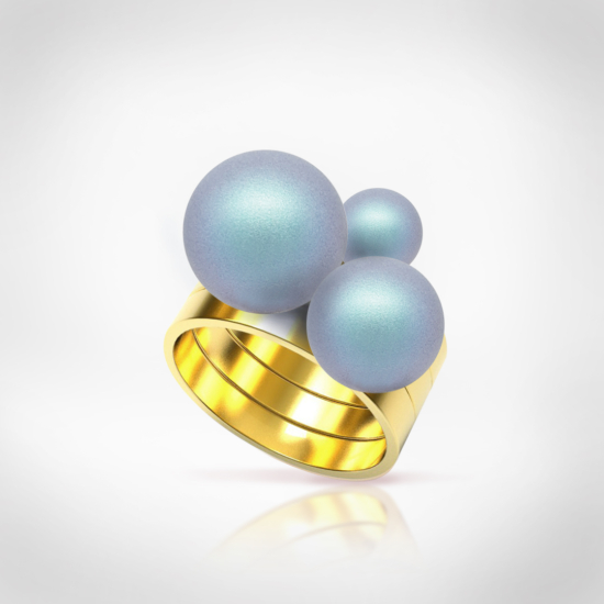 Bernadotte Jewellery Universe Irid Light Blue gyűrű arany