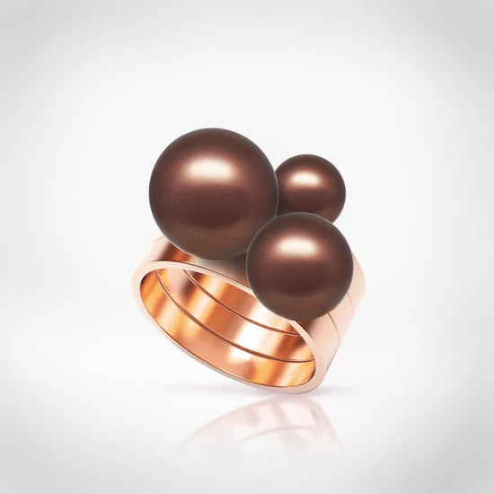 Bernadotte Jewellery Universe Velvet Brown gyűrű rosegold