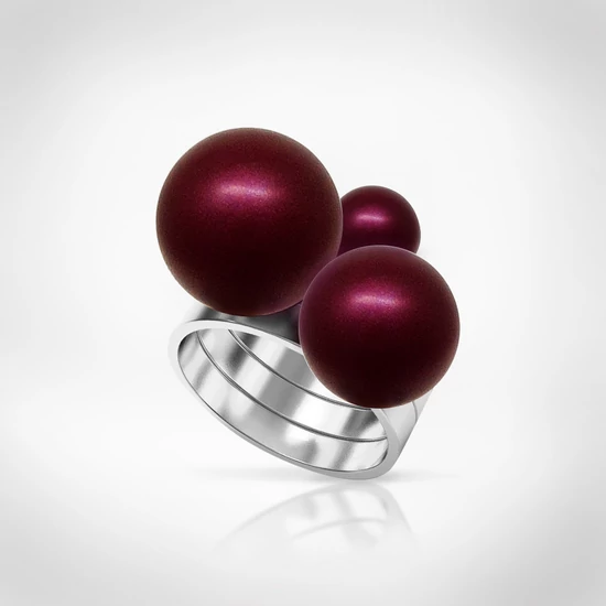 Bernadotte Jewellery Universe Burgundy gyűrű ezüst