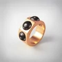Kép 1/5 - Bernadotte Jewellery Candy gyűrű Midnight rose gold