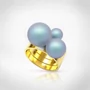 Kép 1/5 - Bernadotte Jewellery Universe Irid Light Blue gyűrű arany