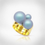 Kép 1/5 - Bernadotte Jewellery Universe Irid Light Blue gyűrű arany