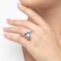 Kép 4/5 - Bernadotte Jewellery Universe Irid Light Blue gyűrű rosegold