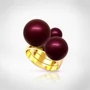 Kép 1/5 - Bernadotte Jewellery Universe Burgundy gyűrű arany