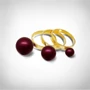 Kép 2/5 - Bernadotte Jewellery Universe Burgundy gyűrű arany