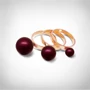 Kép 2/4 - Bernadotte Jewellery Universe Burgundy gyűrű rosegold