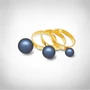 Kép 2/5 - Bernadotte Jewellery Universe Irid Dark Blue gyűrű arany