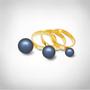 Kép 2/5 - Bernadotte Jewellery Universe Irid Dark Blue gyűrű arany