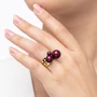 Kép 4/5 - Bernadotte Jewellery Universe Burgundy gyűrű arany